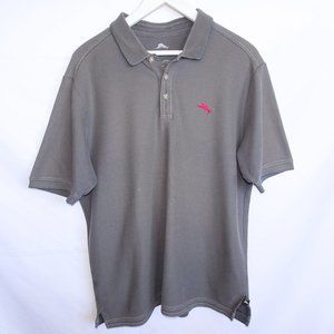 Tommy Bahama Gray Supima Cotton Polo Tshirt